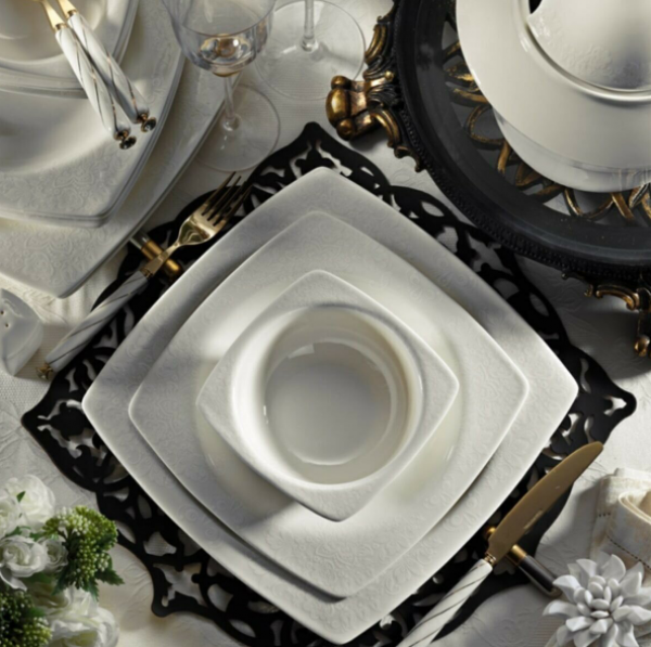 Kütahya Porselen Bone Mare 955920 62 Parça Yemek Takımı