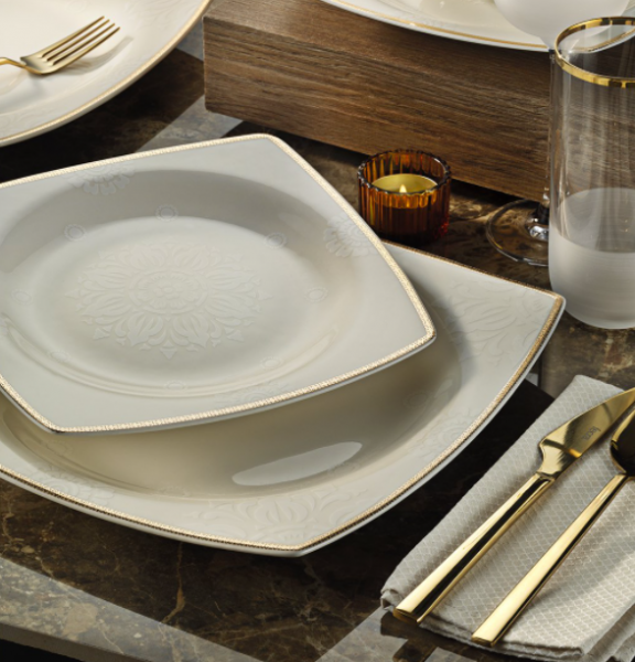 Kütahya Porselen Bone Mare 10743 62 Parça Yemek Takımı