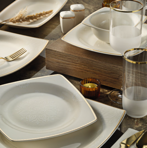 Kütahya Porselen Bone Mare 10743 62 Parça Yemek Takımı