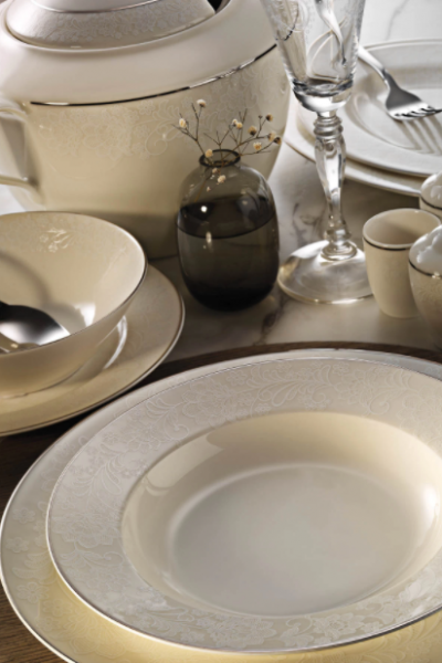 Kütahya Porselen Bonamore Bone Kalipso 10765 62 Parça Yemek Takımı
