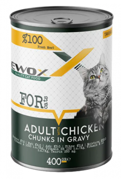 Ewox Tavuklu Parça Etli Yetişkin 400 gr Kedi Maması