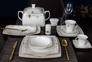 Güral Porselen Caroline 8405941 85 Parça Yemek Takımı