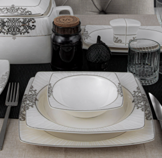 Güral Porselen Caroline 8405921 85 Parça Yemek Takımı
