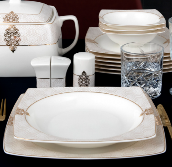 Güral Porselen Caroline 8405994 61 Parça Yemek Takımı