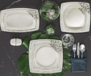 Güral Porselen Caroline 8305438 61 Parça Yemek Takımı