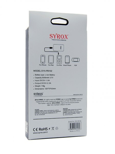 Syrox SYX-PB102 5000 mAh Powerbank