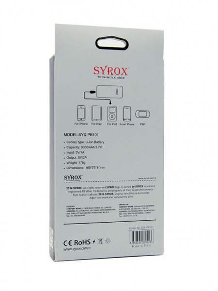 Syrox SYX-PB101 8000 mAh Powerbank