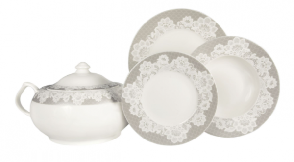 Güral Porselen Yuvarlak Bone 8205502 61 Parça Yemek Takımı