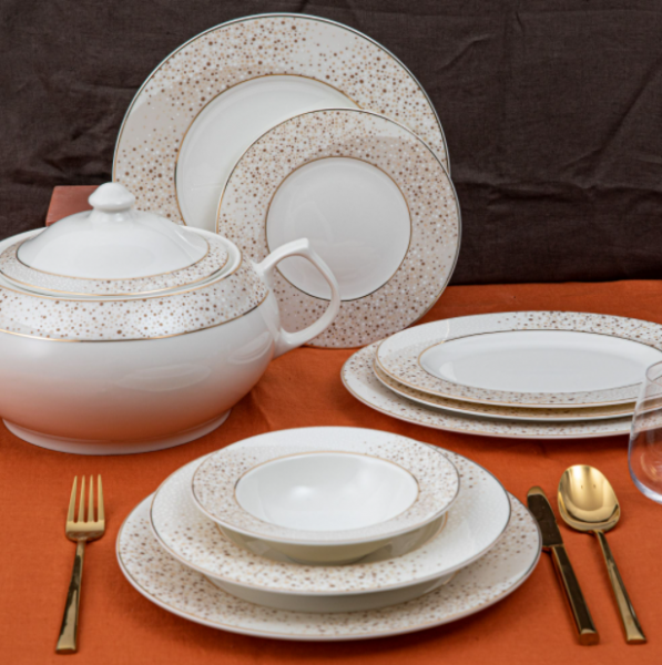 Güral Porselen Yuvarlak Bone 8305691 61 Parça Yemek Takımı