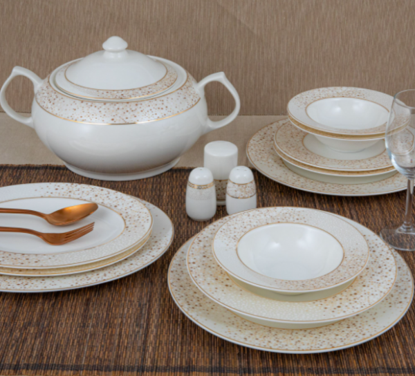 Güral Porselen Yuvarlak Bone 8305691 61 Parça Yemek Takımı