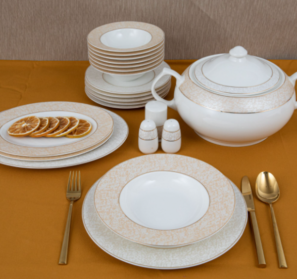 Güral Porselen Yuvarlak Bone 8305702 61 Parça Yemek Takımı