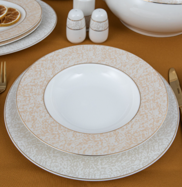 Güral Porselen Yuvarlak Bone 8305702 61 Parça Yemek Takımı