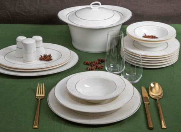 Güral Porselen Yuvarlak Bone 8305904 61 Parça Yemek Takımı