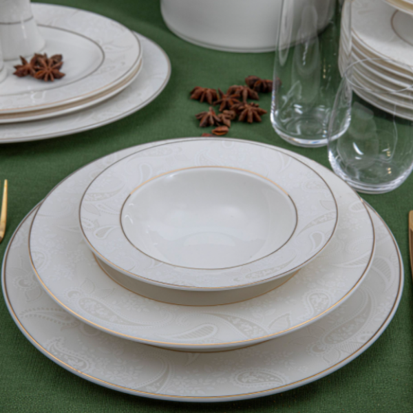 Güral Porselen Yuvarlak Bone 8305904 61 Parça Yemek Takımı