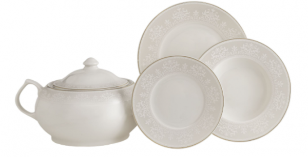 Güral Porselen Yuvarlak Bone 8305176 61 Parça Yemek Takımı