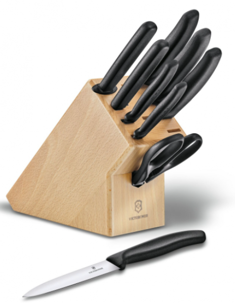 Victorinox VT 6.7193.9 Swiss Classic Ahşap Standlı Bıçak Seti 10 Parça