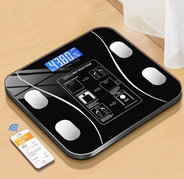 DailyTech Yağ Ölçer Vücut Analizi Akıllı Bluetooth Tartı Baskül Dijital Banyo Tartısı