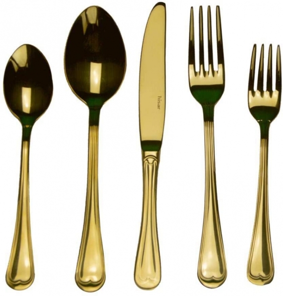 Hisar Topkapı Titanyum Gold 36 Parça Çatal Kaşık Bıçak Takımı