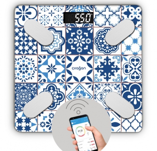 Polosmart PSC12 Bodysmart Yağ Ölçer Akıllı Bluetooth Baskül Çırağan Dijital Banyo Tartısı
