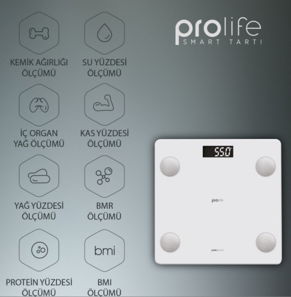 Polosmart PSC12 Bodysmart Yağ Ölçer Akıllı Bluetooth Baskül Dijital Banyo Tartısı