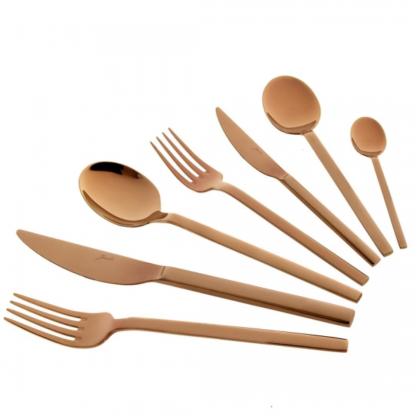 Jumbo 8100 Titanyum Bronz 84 Parça Çatal Kaşık Bıçak Takımı