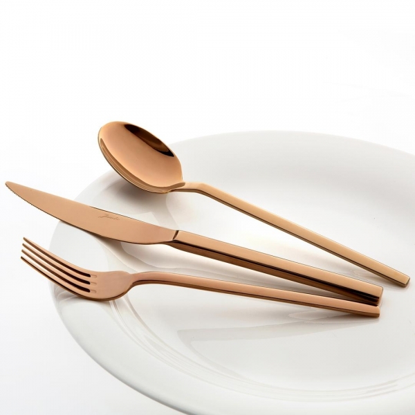 Jumbo 8100 Titanyum Bronz 84 Parça Çatal Kaşık Bıçak Takımı