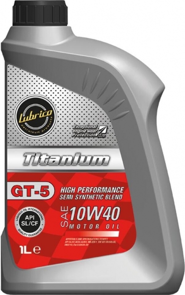 Lubrico Titanium GT-5 10W-40 Motor Yağı (1 litre)