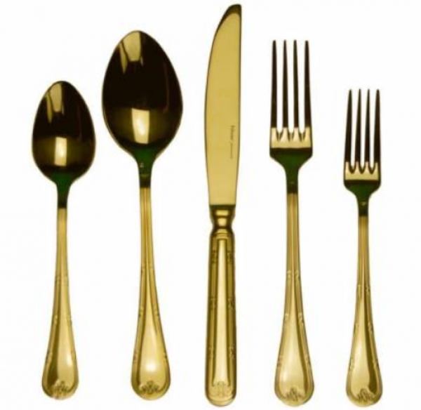 Hisar İnfinity Titanium Gold 30 Parça Çatal Kaşık Bıçak Takımı