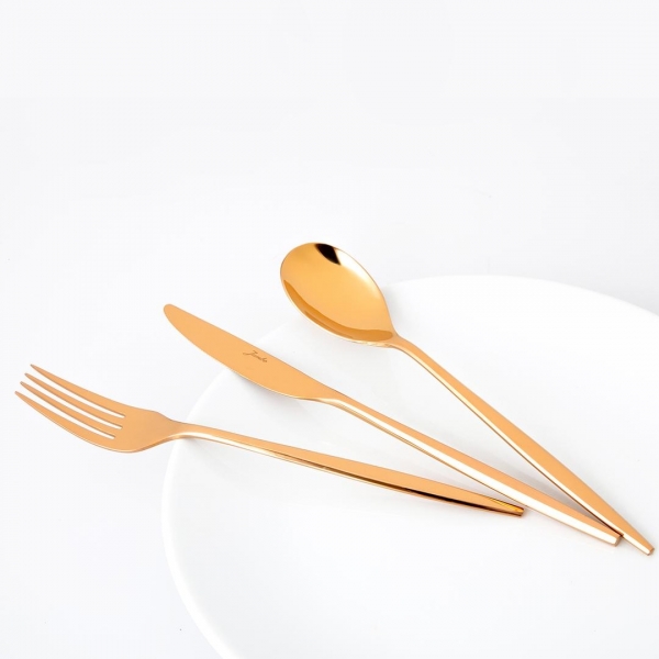 Jumbo 5800 Apollo Titanyum Bronz 84 Parça Çatal Kaşık Bıçak Takımı