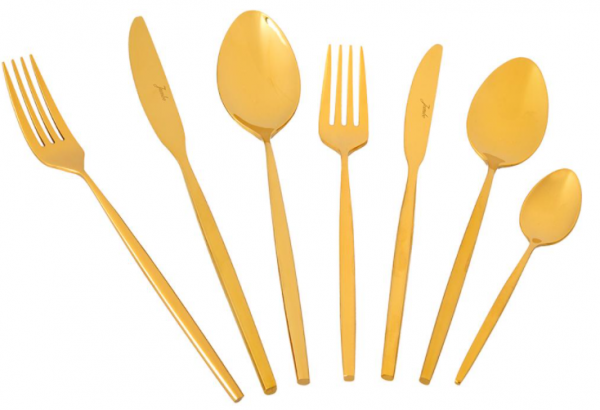 Jumbo 5900 Infinity Titanyum Gold 84 Parça Çatal Kaşık Bıçak Takımı