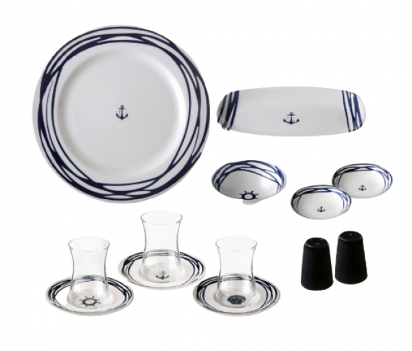Jumbo Blue Marin 28 Parça Kahvaltı Takımı