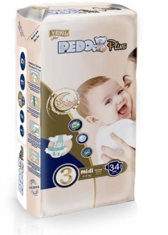 Pedo Plus Jumbo 3 Beden 34 Adet Bebek Bezi
