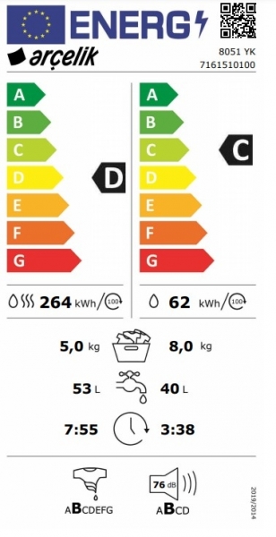 Arçelik Arçeli̇k 8051 YK Çamaşır Makinesi