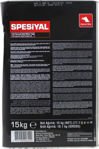 Petrol Ofisi Spesiyal SAE 10W Motor Yağı (17 litre)