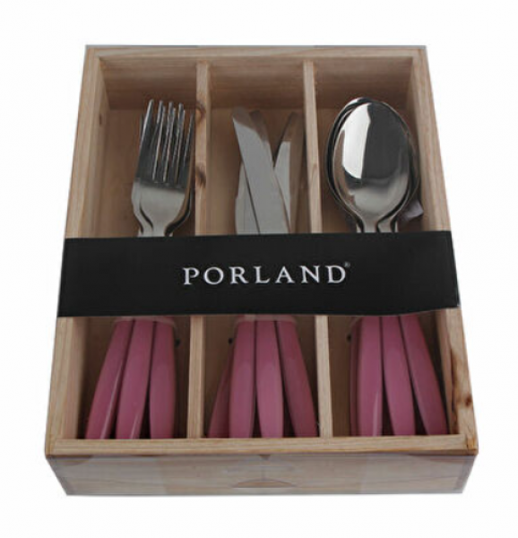 Porland Trendy Pembe 18 Parça Çatal Kaşık Bıçak Takımı
