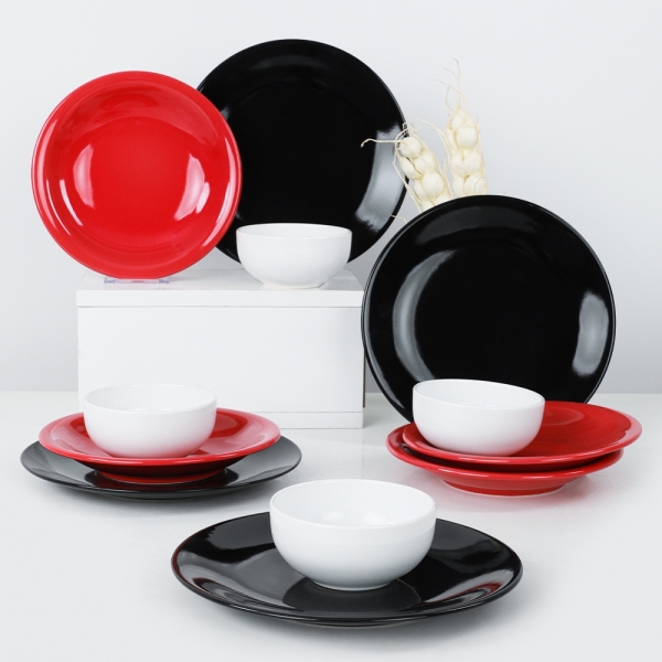Keramika Ege Crimson 650 12 Parça Yemek Takımı