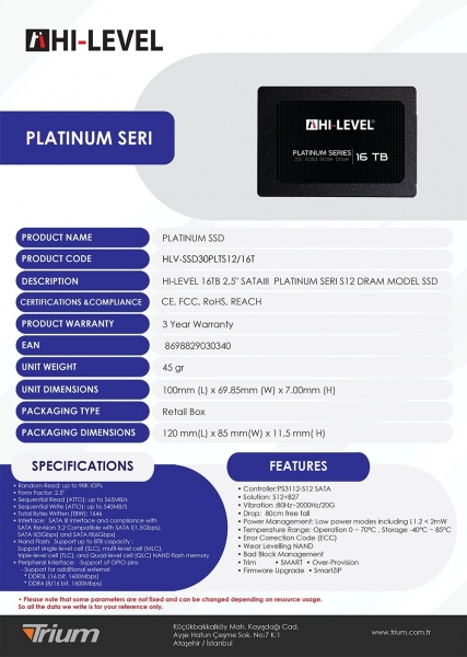 Hi-Level Platinum SSD (16 TB)