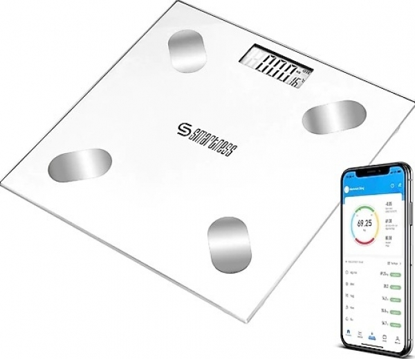Smartness Akıllı Tartı Bluetooth Dijital Baskül Yağ Ölçer Vücut Analizli SN-1073 Dijital Banyo Tartısı