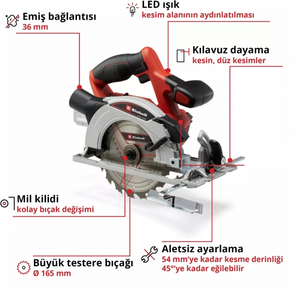 Einhell TE-CS 18/165-1 Li Solo Daire Testere (Aküsüz)