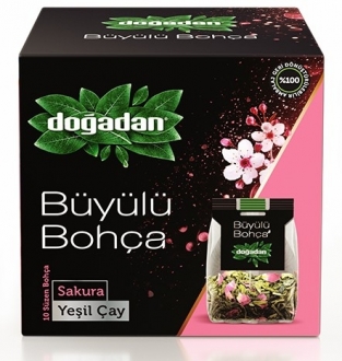 Doğadan Büyülü Bohça Yeşilçay Sakura Bardak Poşet 10 Adet