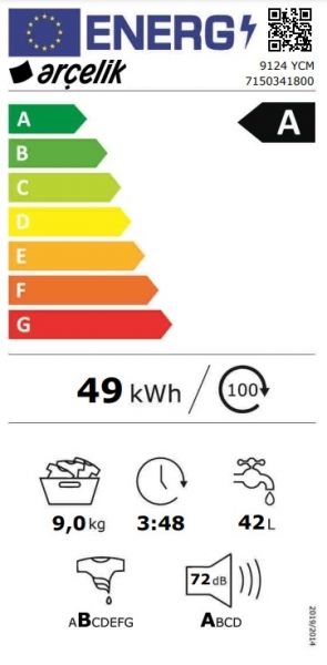 Arçelik 9124 YCM Çamaşır Makinesi