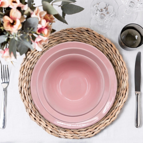 Arna Porselen Pembe 16 Parça Yemek Takımı (16 Parça)