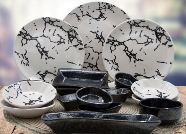 Arna Porselen Black Marble 19 Parça Kahvaltı Takımı