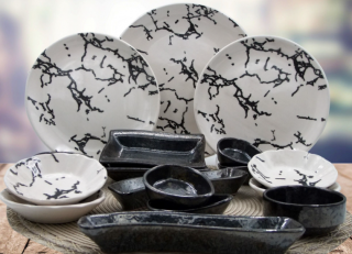 Arna Porselen	Black Marble 19 Parça Kahvaltı Takımı