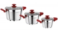 Bonera Etna Colour Deep Pot 6 Parça Çelik Tencere Seti resim