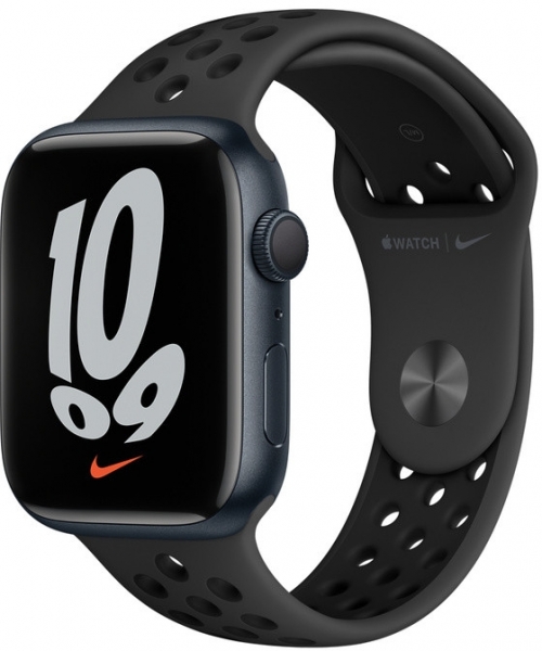 Apple Watch Nike Series 7 45mm Gece Yarısı Alüminyum Kasa ve Nike Spor Kordon Akıllı Saat