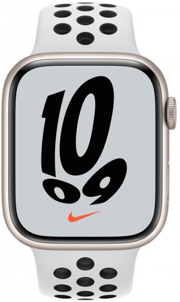 Apple Watch Nike Series 7 45mm Yıldız Işığı Alüminyum Kasa ve Nike Spor Kordon Akıllı Saat