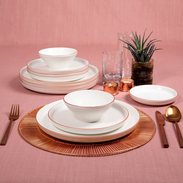 Güral Porselen Bilbao Rosegold 16 Parça Yemek Takımı