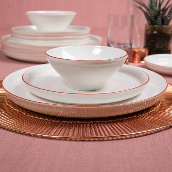 Güral Porselen Bilbao Rosegold 16 Parça Yemek Takımı