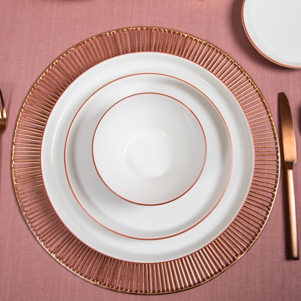 Güral Porselen Bilbao Rosegold 16 Parça Yemek Takımı